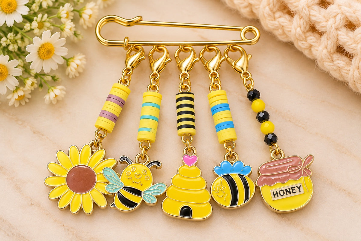 Handmade Stitch Marker Set - Bees
