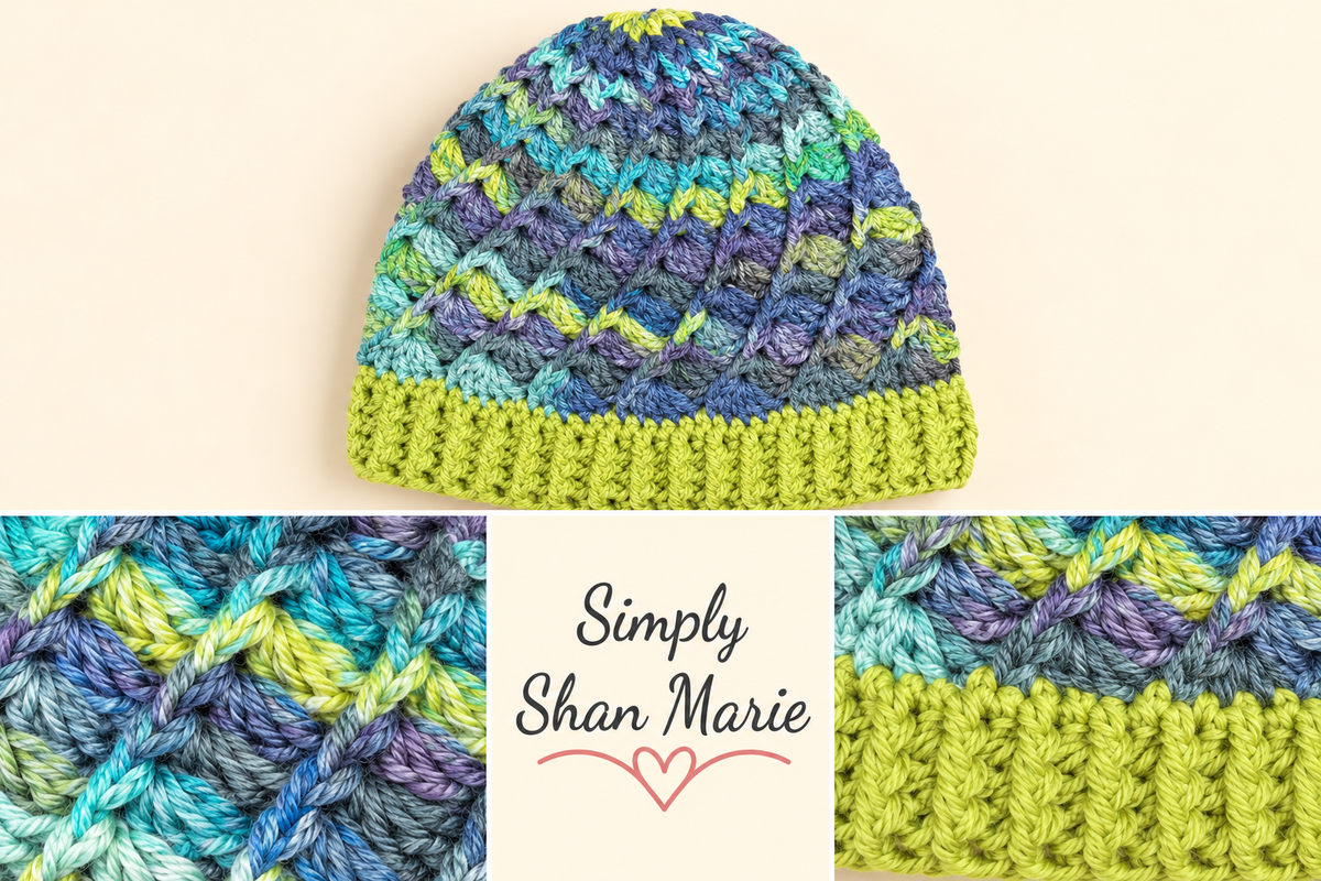 Spiral Shell Beanie - Blue Green Multi