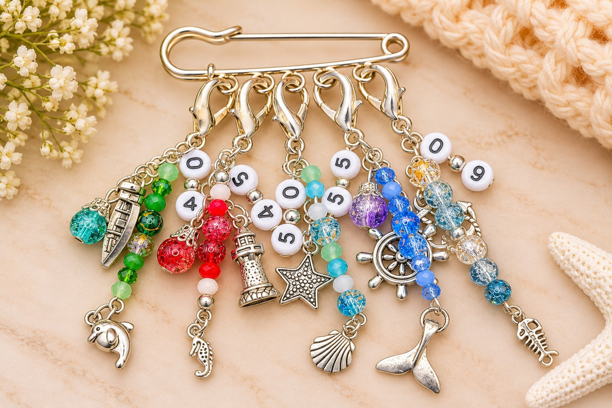 Handmade Stitch Marker Set - Nautical