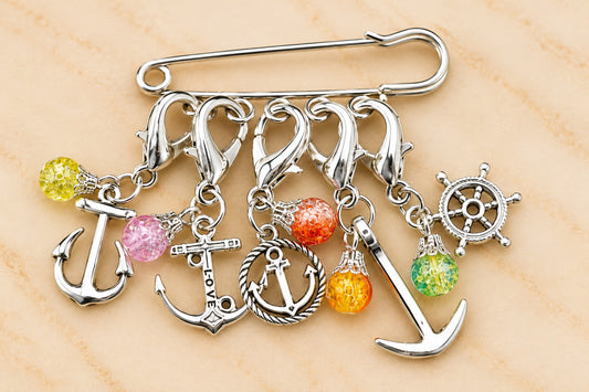 Handmade Stitch Marker Set - Nautical
