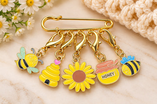 Handmade Stitch Marker Set - Bees