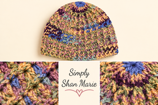 Waffle Stitch Beanie - Songbird Stripe