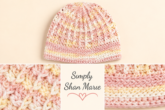 Waffle Stitch Beanie - Fuzzy Slippers